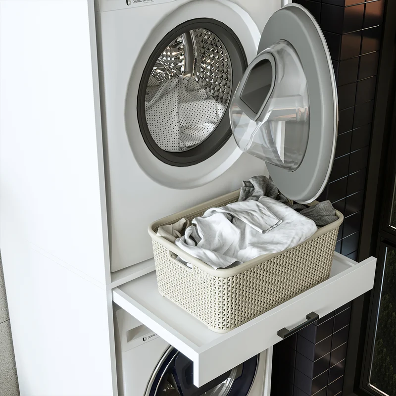 Roomart Waschmaschinenschrank DUO-I, 67 cm, für Waschmaschine und Trockner