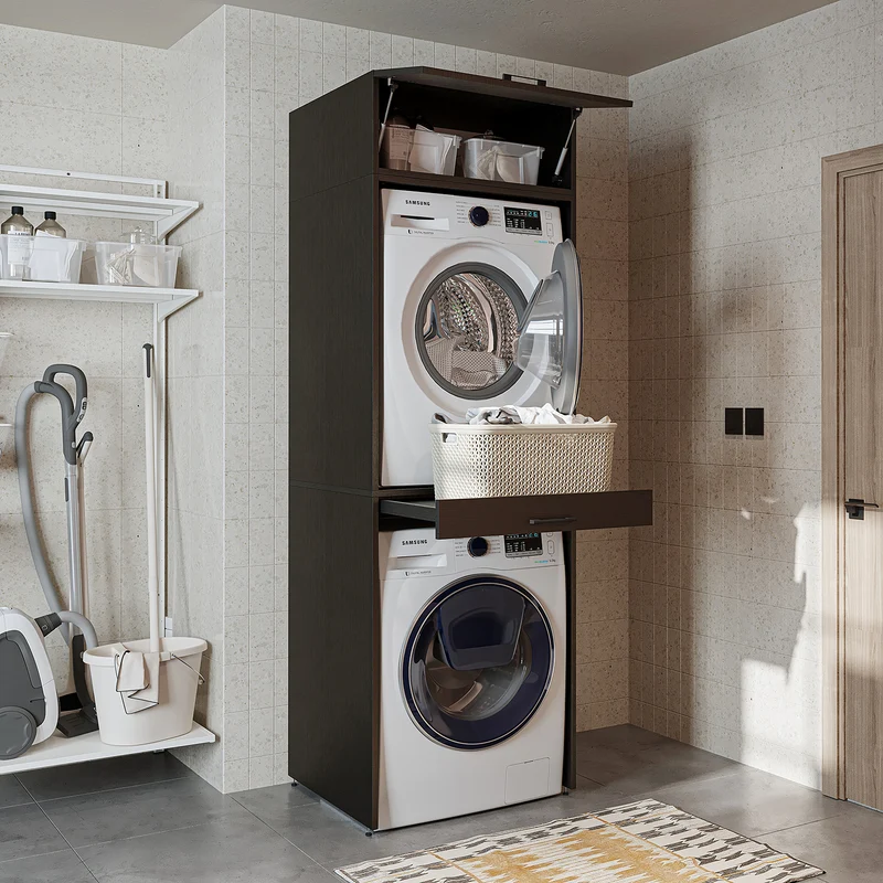 Roomart Waschmaschinenschrank DUO-I, 67 cm, für Waschmaschine und Trockner