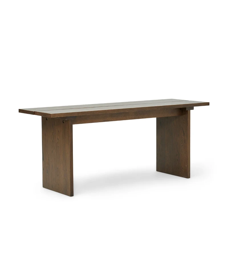 Mekia – Bank aus geräucherter Eiche, 110 × 35 × 45 cm