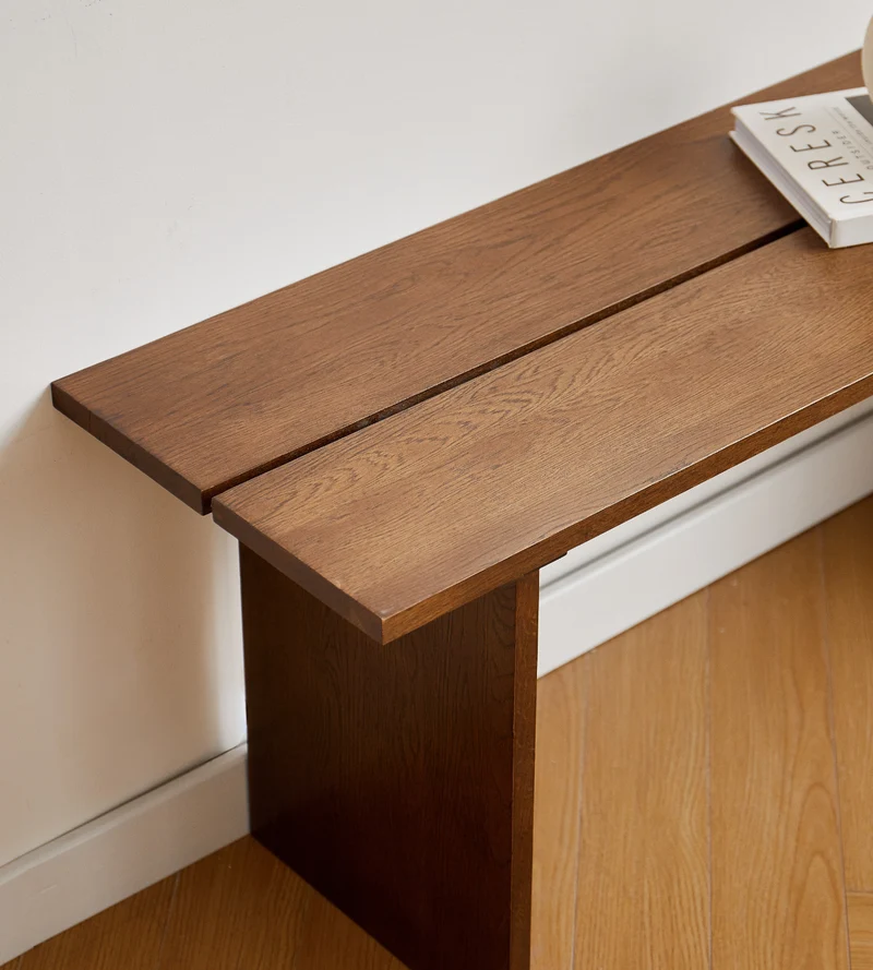 Mekia – Bank aus geräucherter Eiche, 110 × 35 × 45 cm