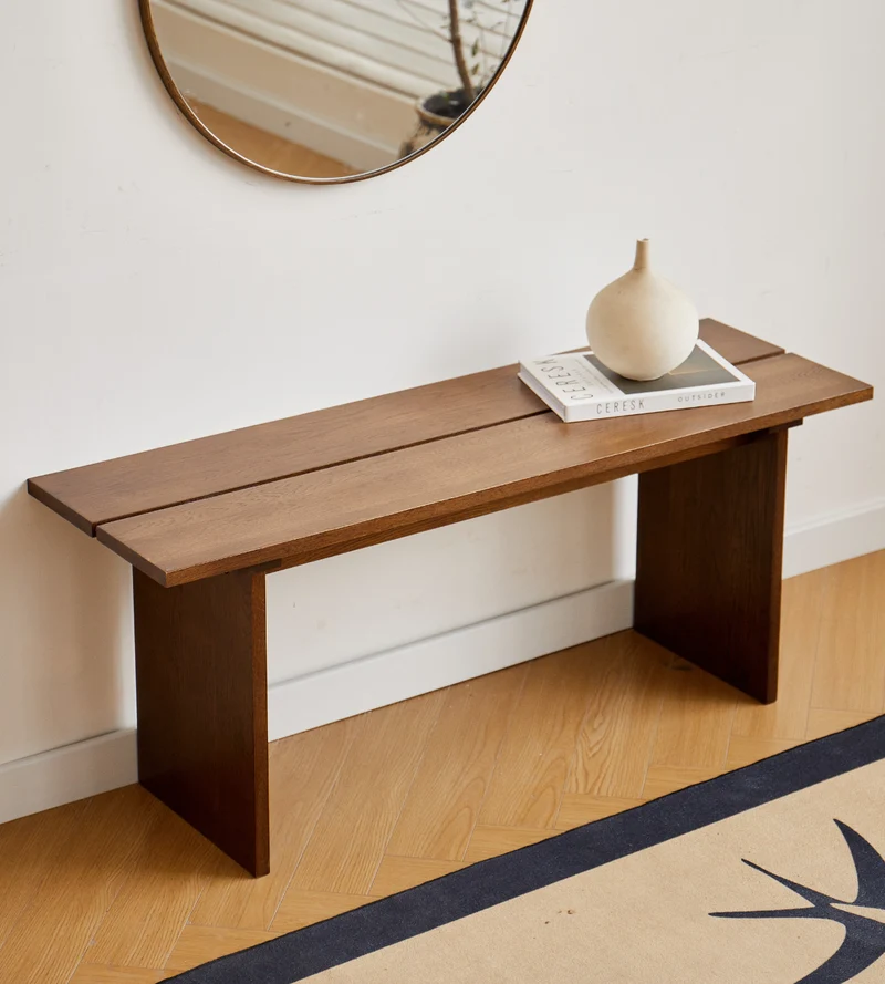 Mekia – Bank aus geräucherter Eiche, 110 × 35 × 45 cm