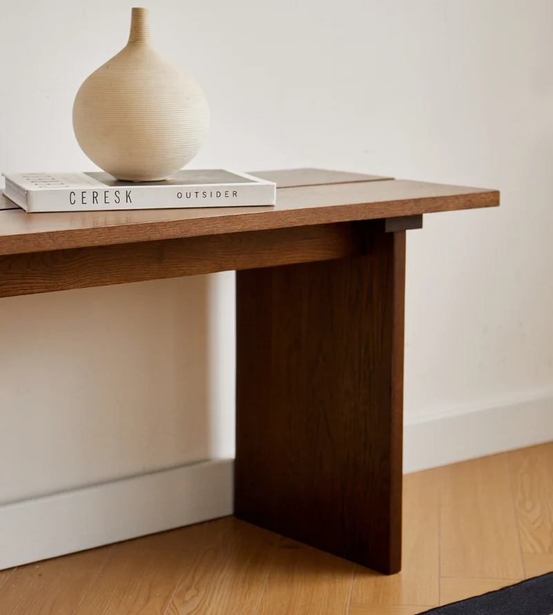 Mekia – Bank aus geräucherter Eiche, 110 × 35 × 45 cm