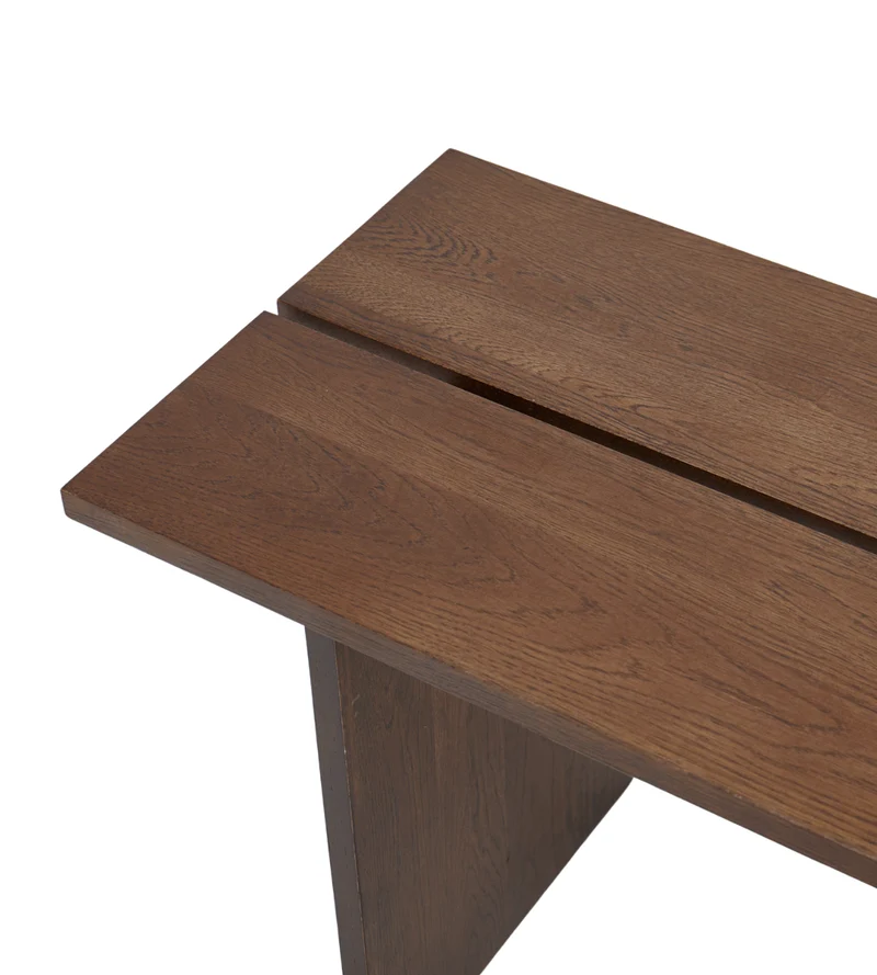 Mekia – Bank aus geräucherter Eiche, 110 × 35 × 45 cm