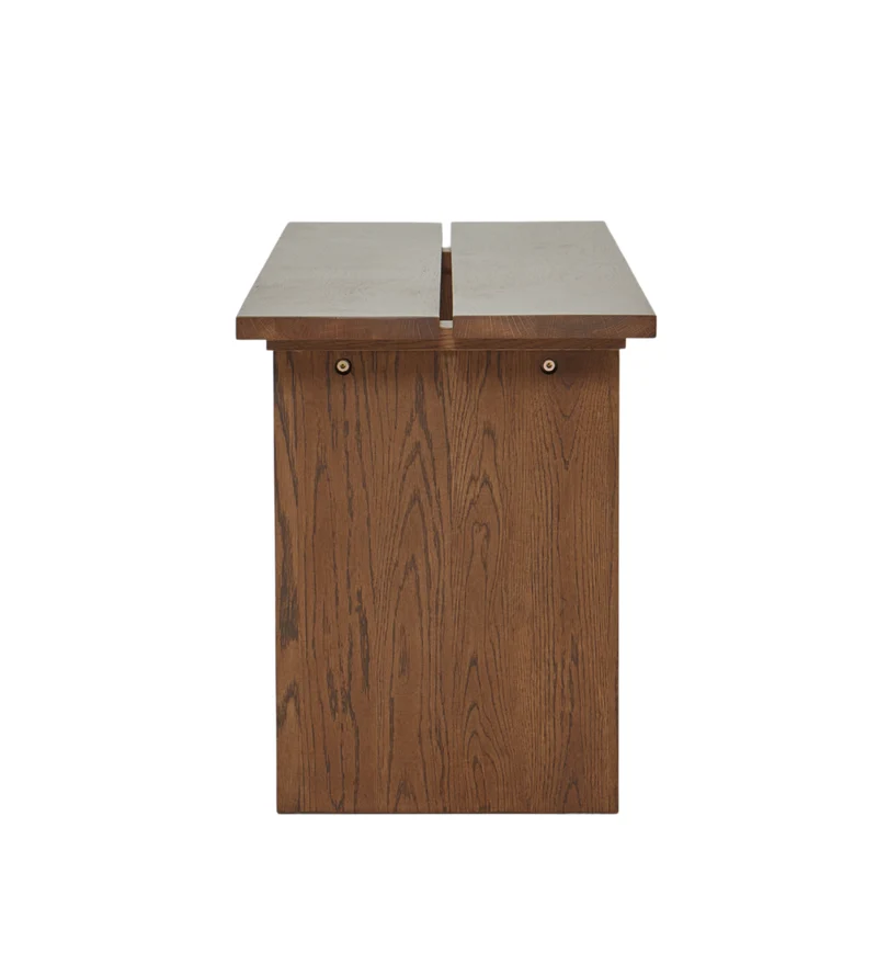 Mekia – Bank aus geräucherter Eiche, 110 × 35 × 45 cm