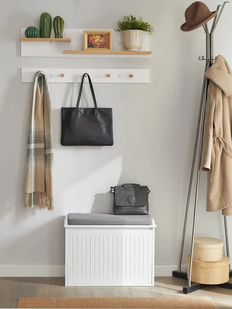 Schuhschrank mit Schuhbank Weiß 62x46x26 cm für den Flur