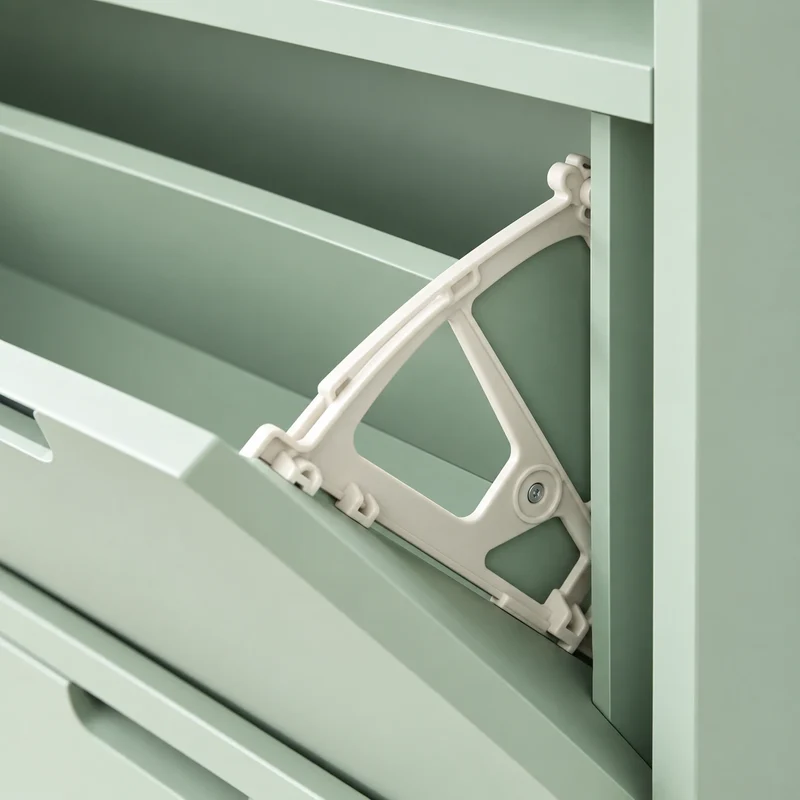 Schmaler Schuhkipper Grün mit 4 Klappen – 19 cm tief