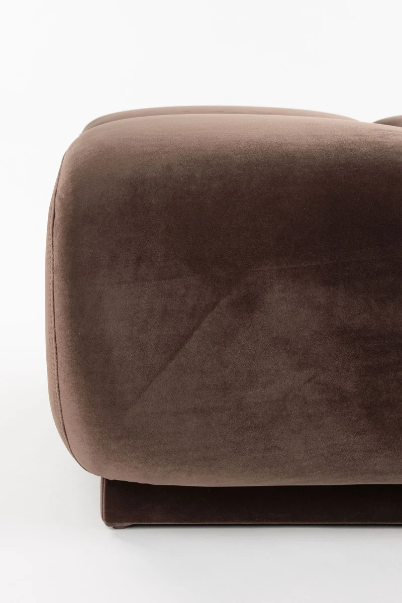 Hocker Hazel Braun mit rundem Design und Polyesterbezug von Zuiver