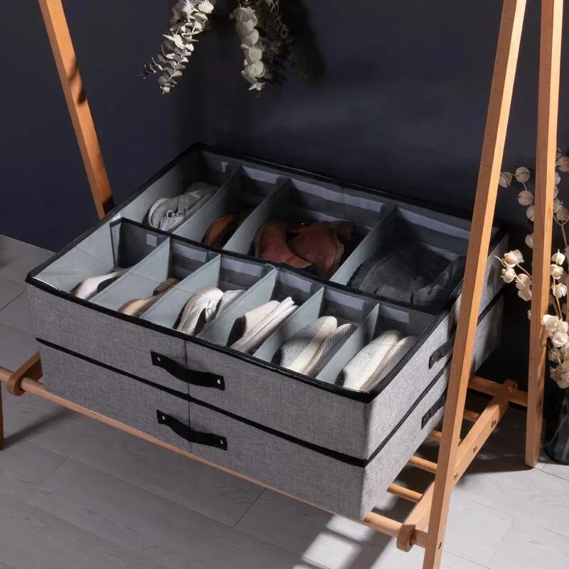 Schuhbox Unterbett mit Sichtfenster 75x60x15cm für Schuhe