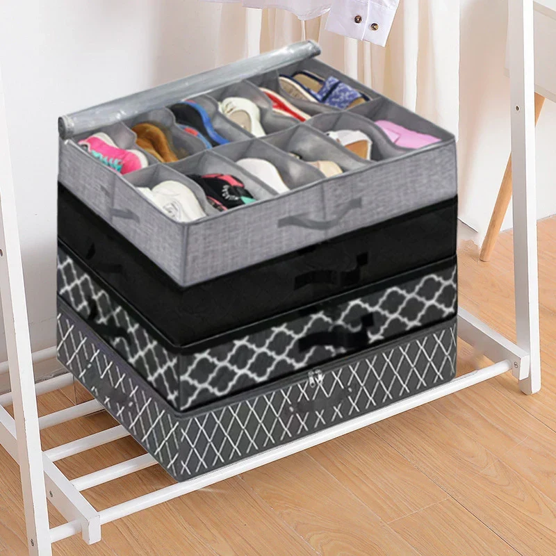 Schuhbox Unterbett mit Sichtfenster 75x60x15cm für Schuhe