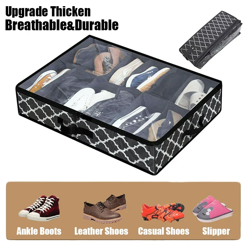 Schuhbox Unterbett mit Sichtfenster 75x60x15cm für Schuhe