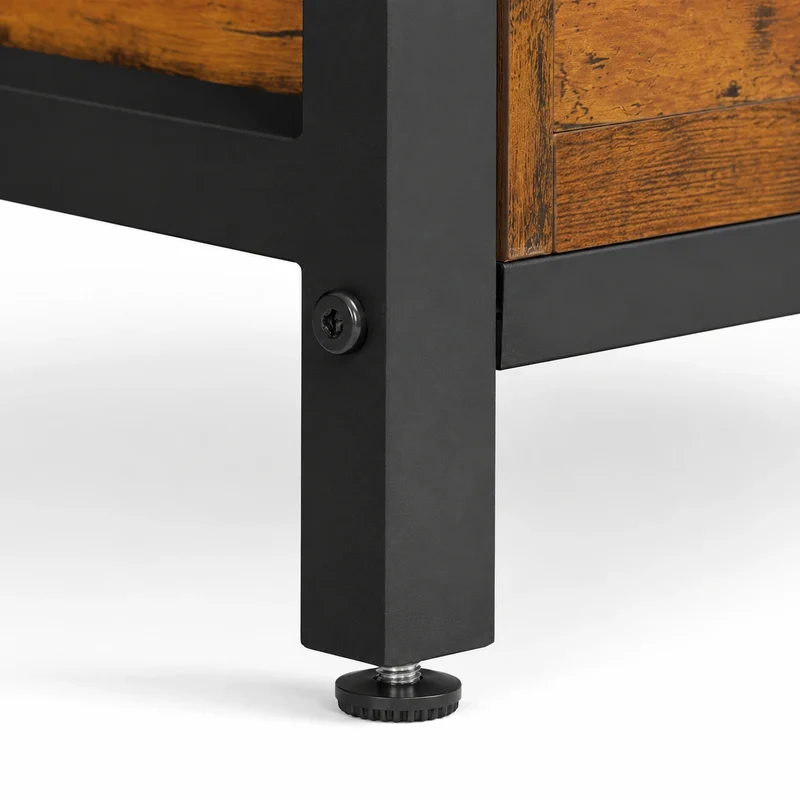 Schwarze gepolsterte Schuhbank – 80 × 40 × 50 cm