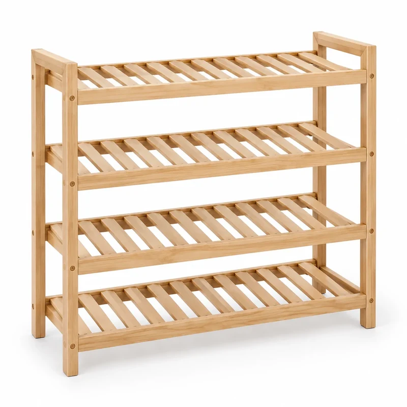 Schuhregal Bambus 4 Ebenen – 60 × 25 × 67 cm
