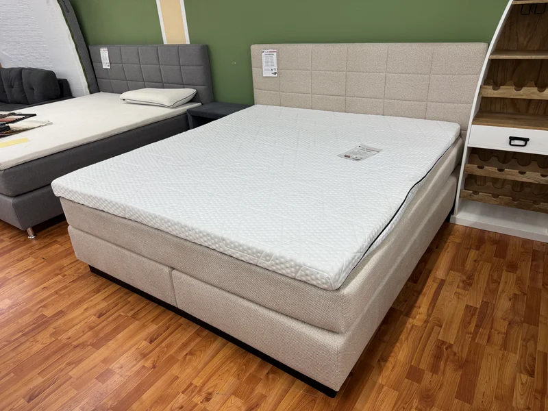 Boxspringbett Bett + Bestellbar in 50 Farben und Stoffen + 90cm bis 200cm