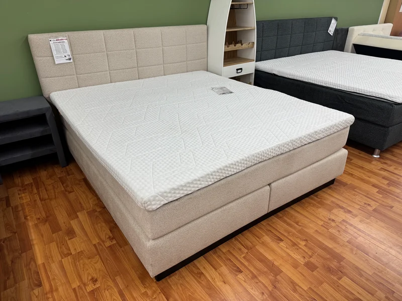 Boxspringbett Bett + Bestellbar in 50 Farben und Stoffen + 90cm bis 200cm