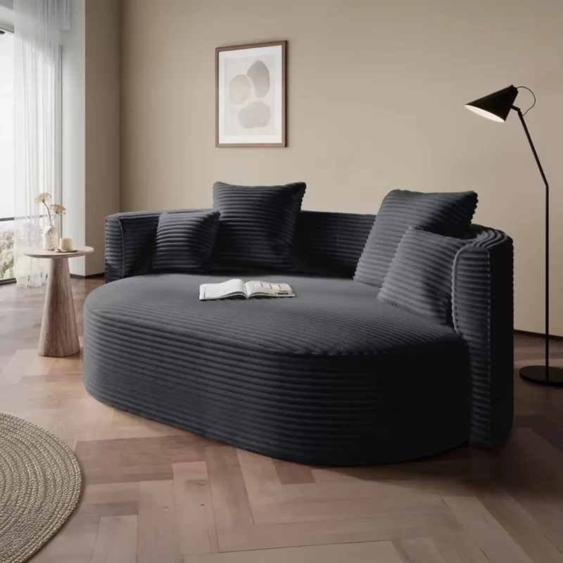 2,5 Sitzer Loungesofa Breitcord Anthrazit – Isalie