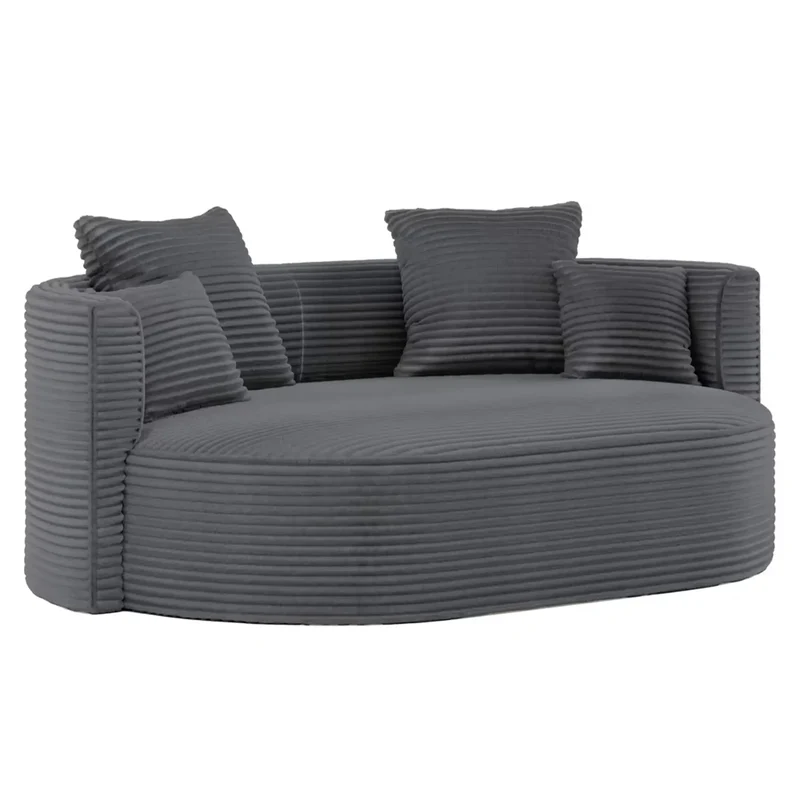2,5 Sitzer Loungesofa Breitcord Anthrazit – Isalie
