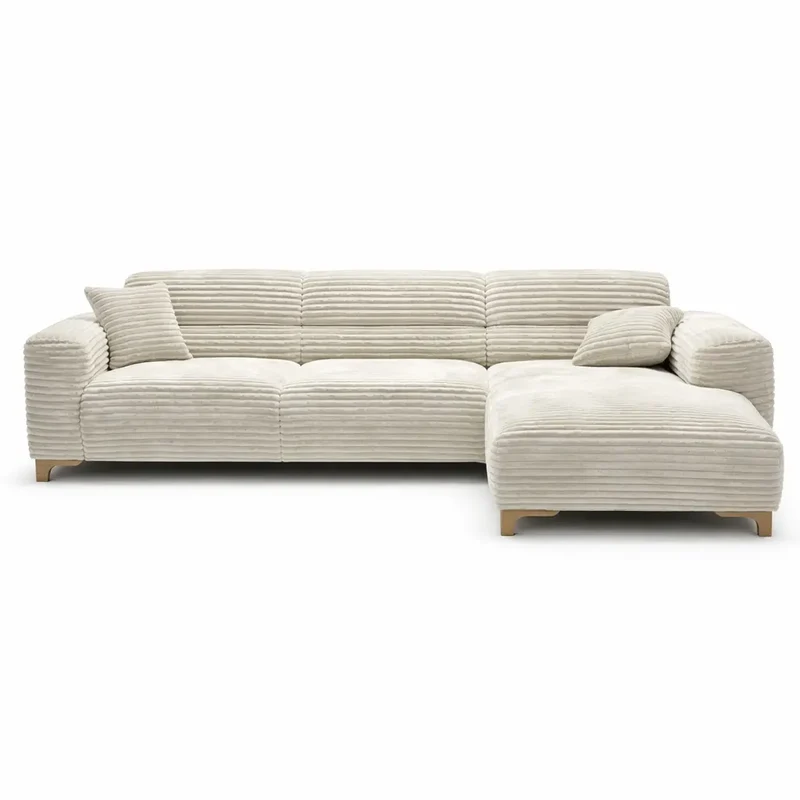 Couchgarnitur mit Breitcord beige - Exter