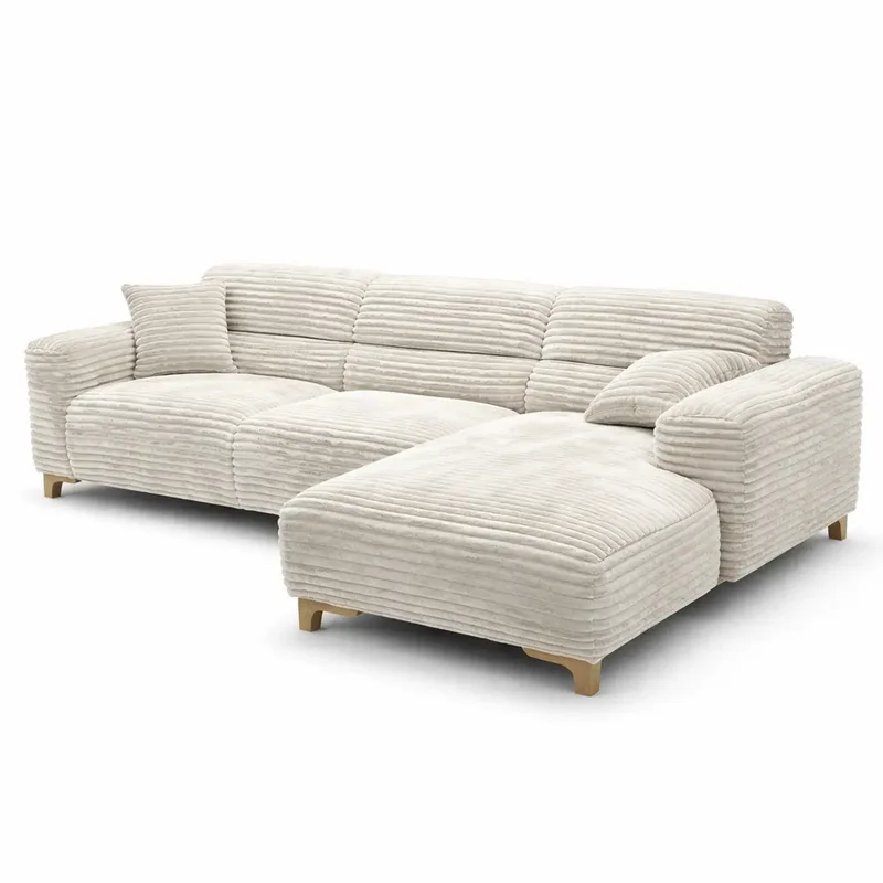 Couchgarnitur mit Breitcord beige - Exter