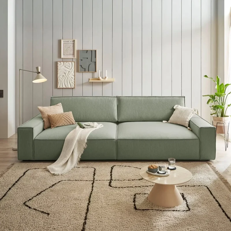 Big Sofa Leinenoptik hellgrün - Sherwood