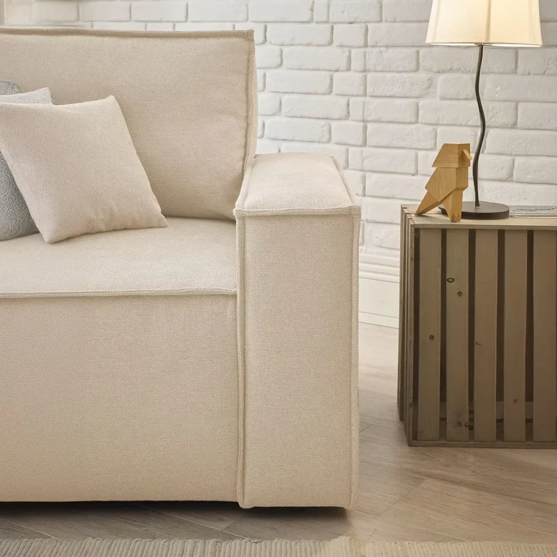 Loveseat Sessel Webstoff creme - Finnley