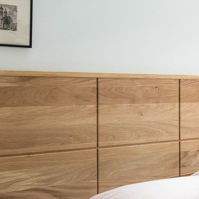Bett Eiche massiv bianco 200 x 200 cm - Almena
