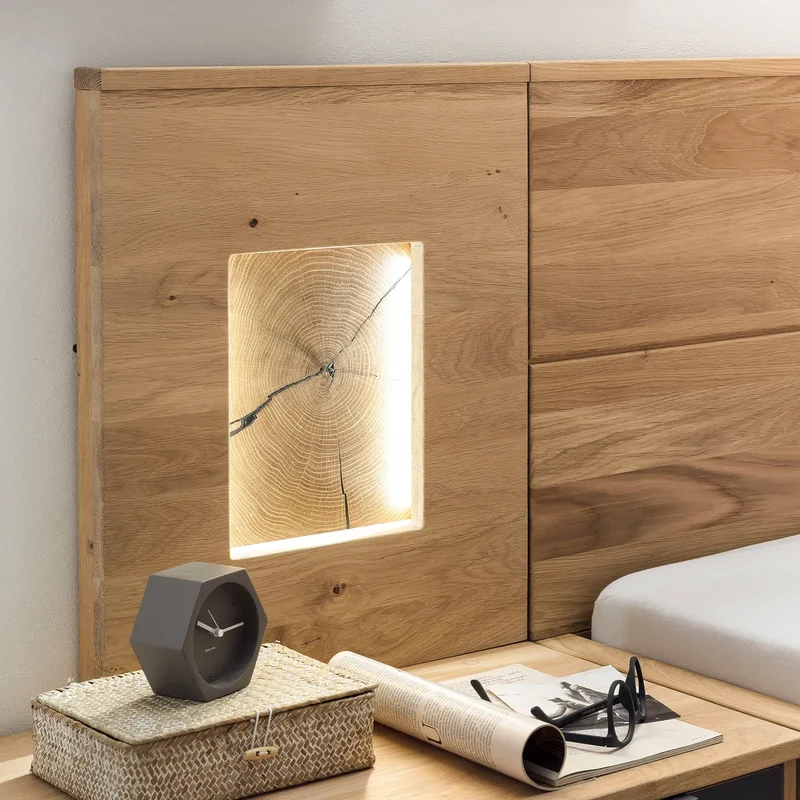 Bett Eiche massiv bianco 200 x 200 cm - Almena