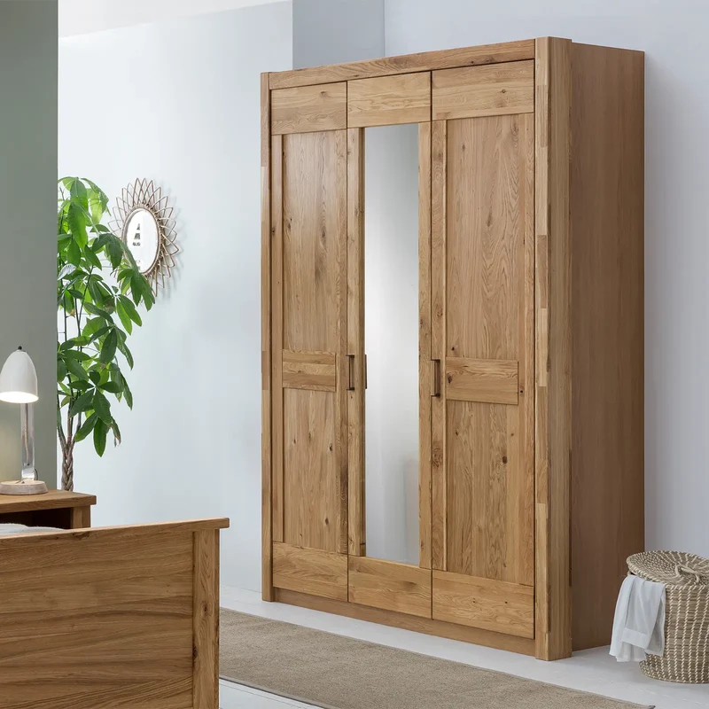 3-türiger Kleiderschrank Eiche mit Spiegel - System B
