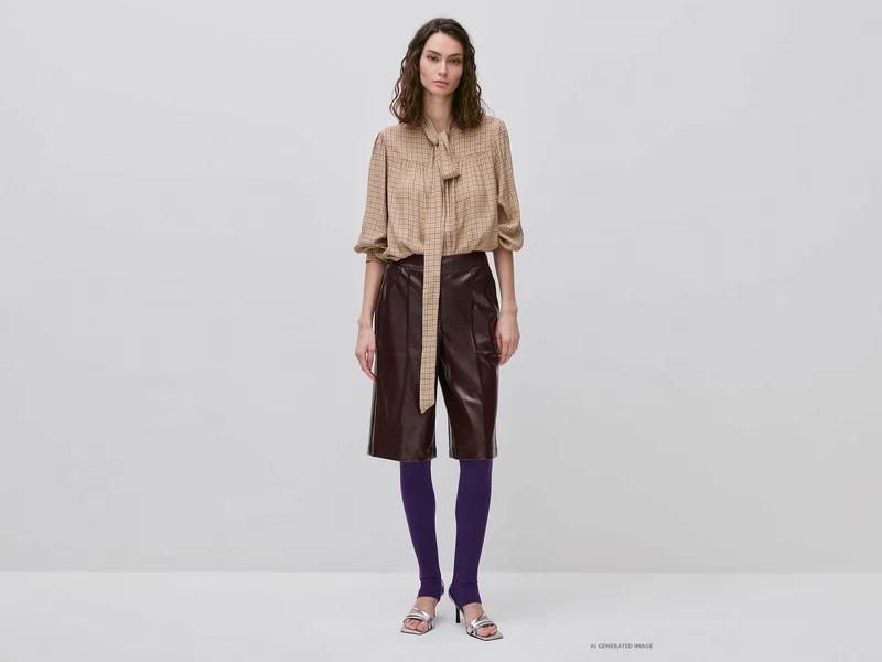 Bermudashorts aus beschichtetem Stoff