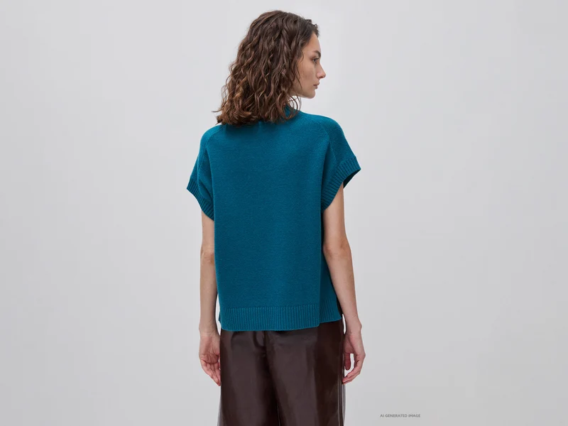 Strickweste aus Wollmischgewebe