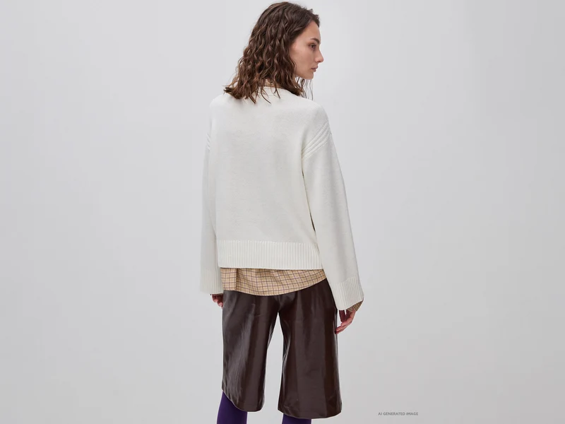 Kastenförmiger Pullover aus Wollmischung