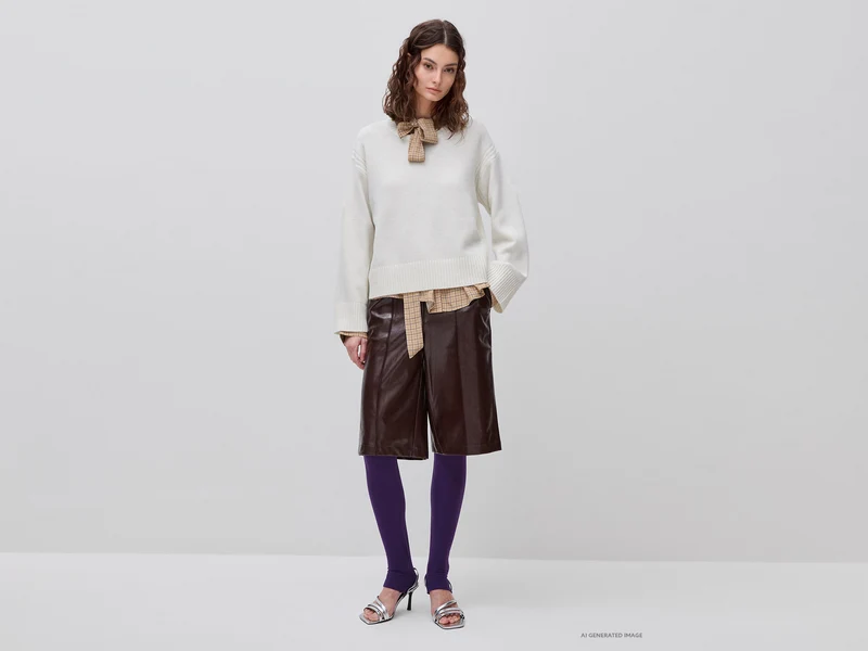 Kastenförmiger Pullover aus Wollmischung