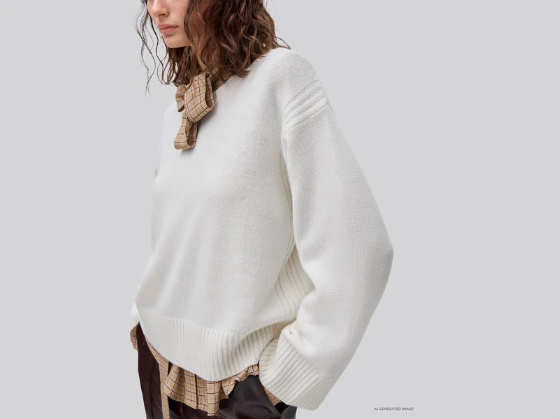 Kastenförmiger Pullover aus Wollmischung