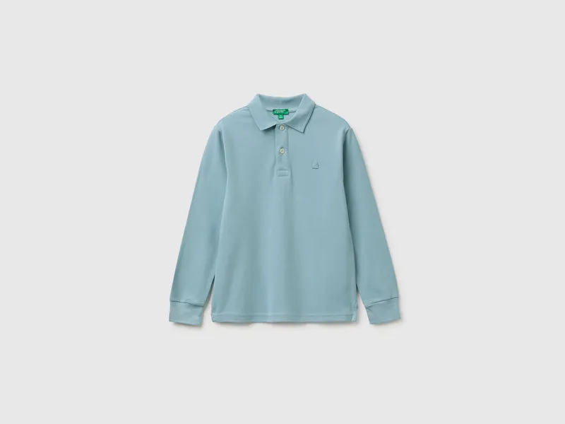 Langärmeliges Poloshirt aus Bio-Baumwolle