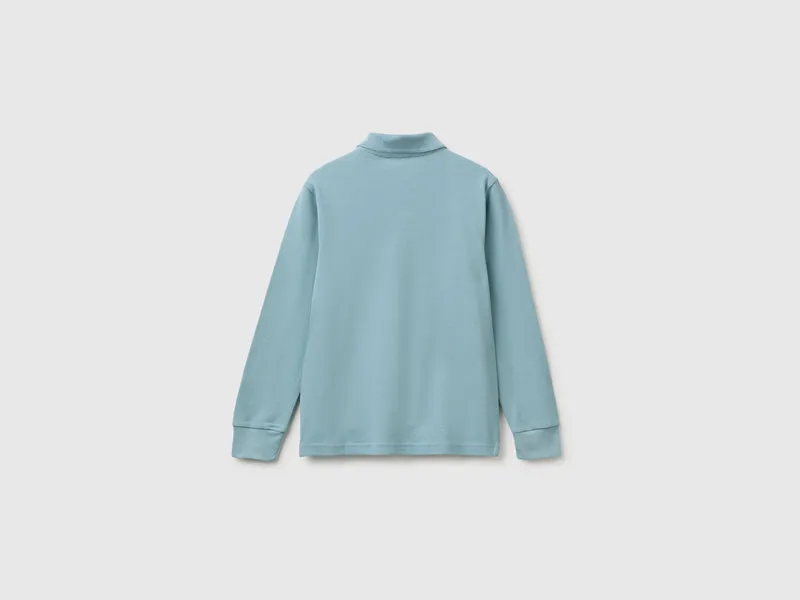 Langärmeliges Poloshirt aus Bio-Baumwolle