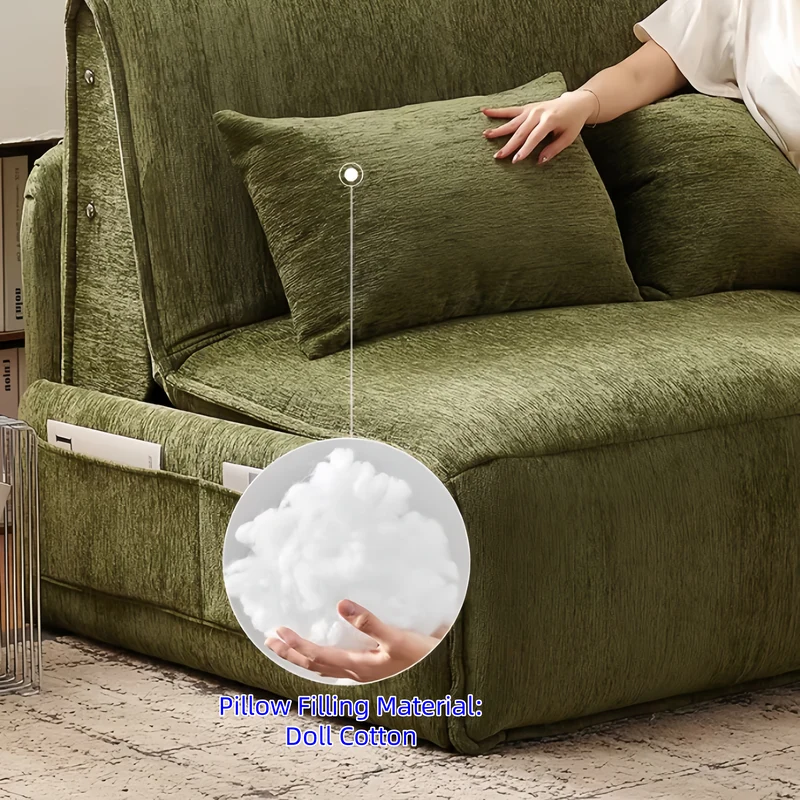 Elektrisches Schlafsofa mit Fernbedienung aus Chenille-Stoff