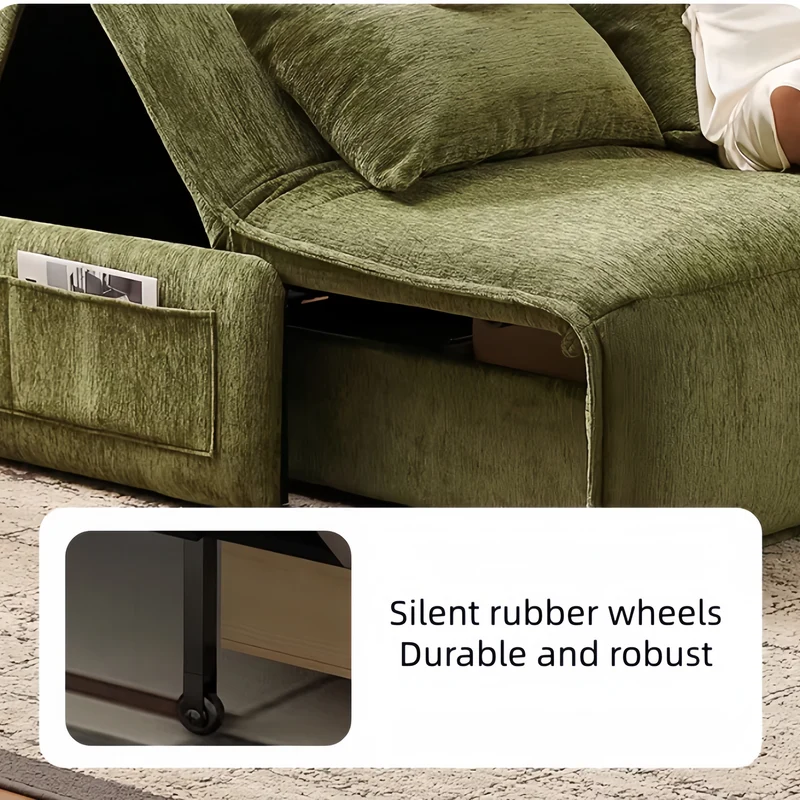 Elektrisches Schlafsofa mit Fernbedienung aus Chenille-Stoff
