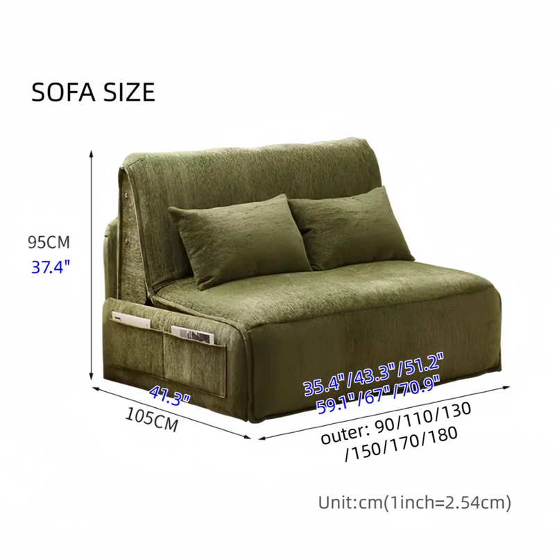 Elektrisches Schlafsofa mit Fernbedienung aus Chenille-Stoff