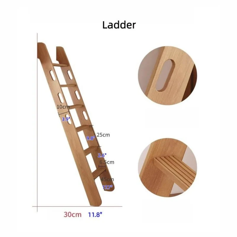 Hochbett aus massivem Buchenholz mit Stauraum, Bettschublade, Treppe, Schreibtisch, Bücherregal und Kleiderschrank