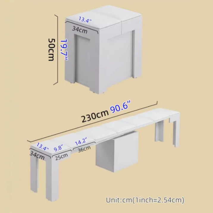Verwandelbarer 2-in-1-Ess- und Couchtisch mit Auf- und Ab-Mechanismus