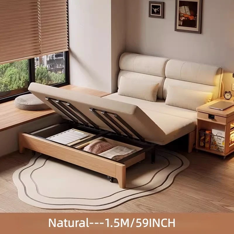 3-in-1-Schlafsofa mit stabilem Metallrahmen und Stauraum darunter