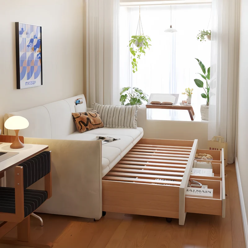 Modernes Polsterschlafsofa mit Stauschubladen darunter