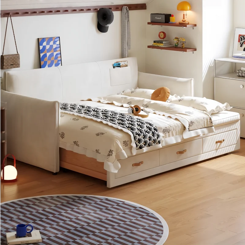 Modernes Polsterschlafsofa mit Stauschubladen darunter