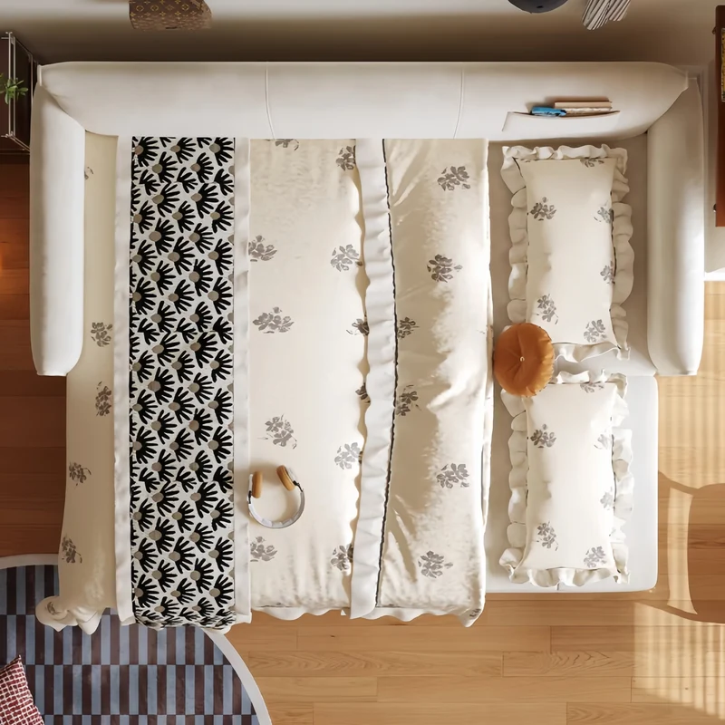 Modernes Polsterschlafsofa mit Stauschubladen darunter