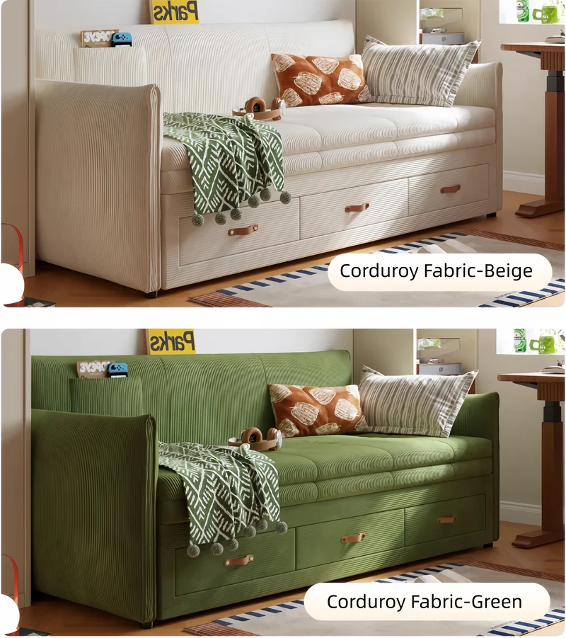 Modernes Polsterschlafsofa mit Stauschubladen darunter