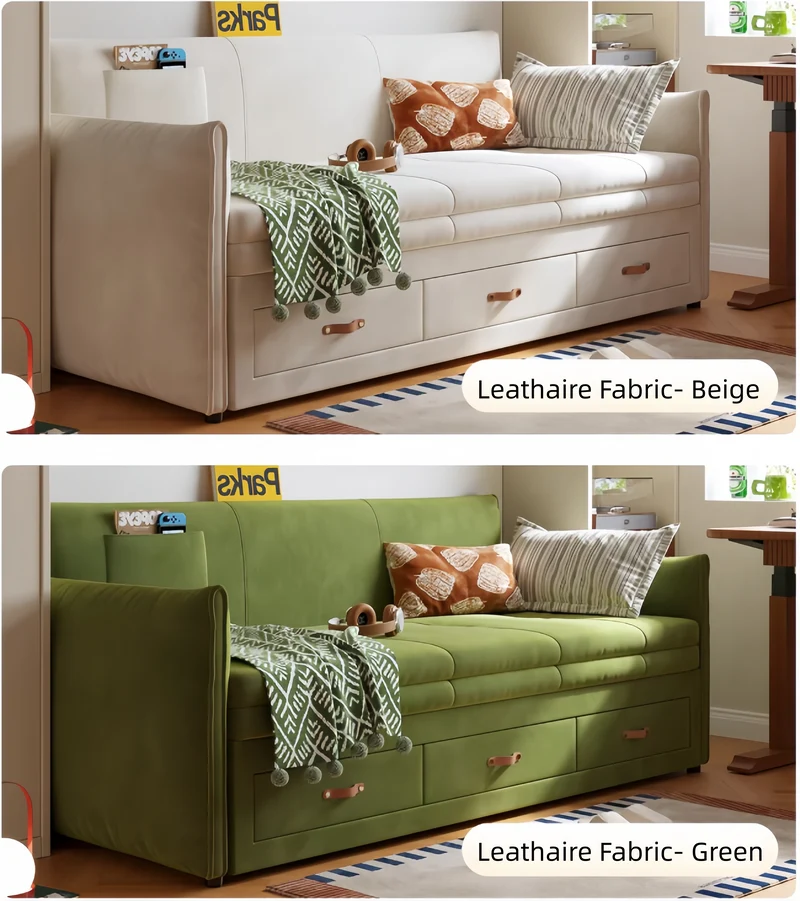 Modernes Polsterschlafsofa mit Stauschubladen darunter