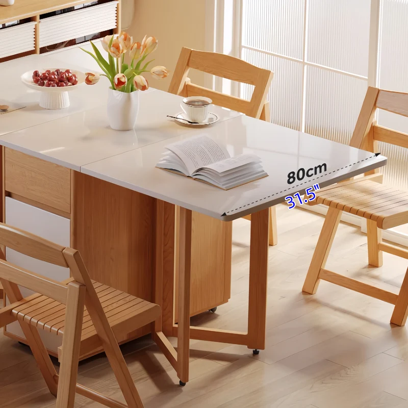 Sideboard-Schrank mit doppelseitigem Klapptisch und 4 Klappstühlen
