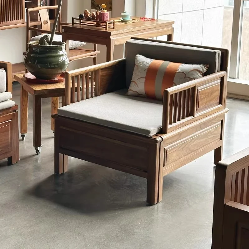 Zweisitzer-Sofa/Tagesbett aus massivem Ulmenholz mit Stauraum darunter