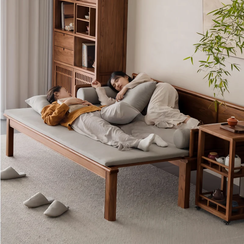 3-in-1-Arhat-Bett aus Massivholz mit Stauschubladen darunter