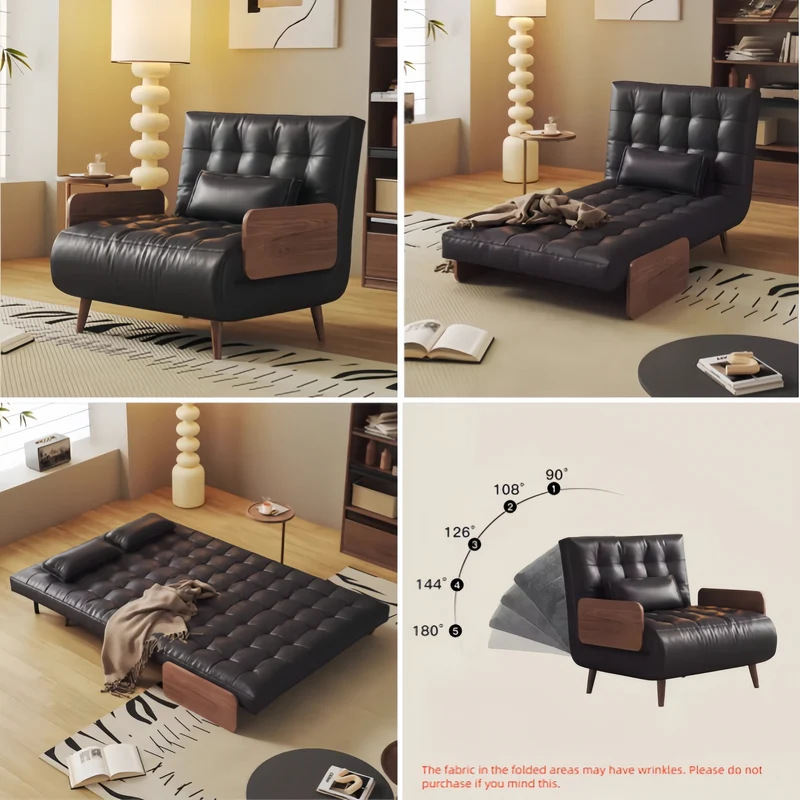 3-in-1-Schlafsofa aus Kunstleder