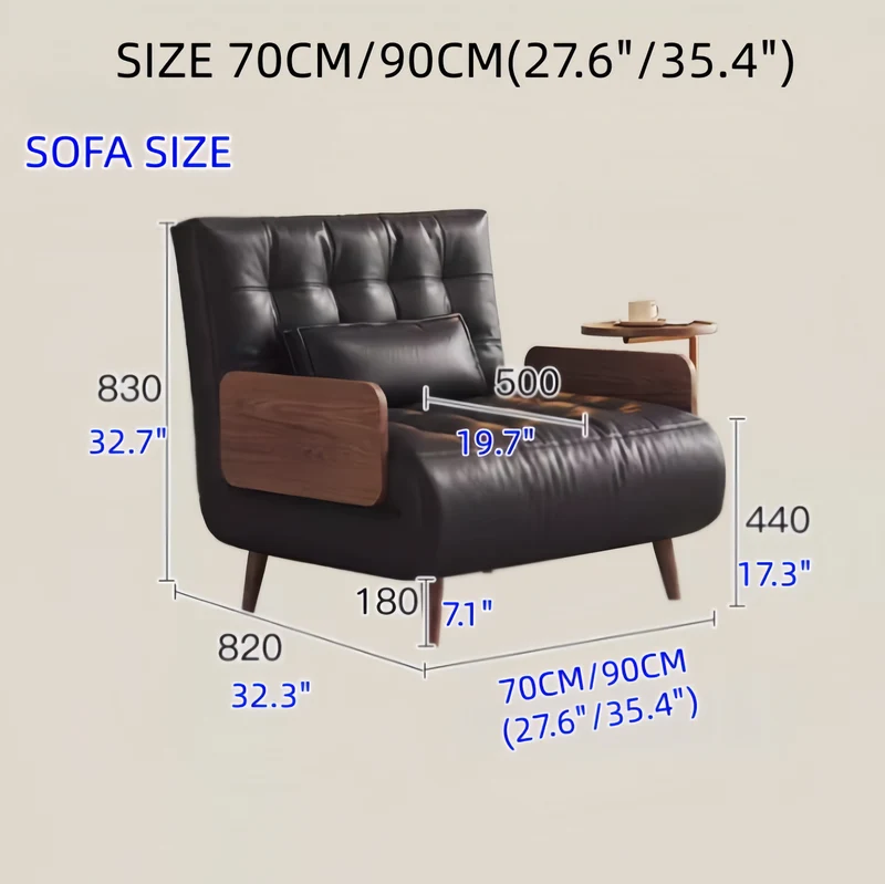 3-in-1-Schlafsofa aus Kunstleder
